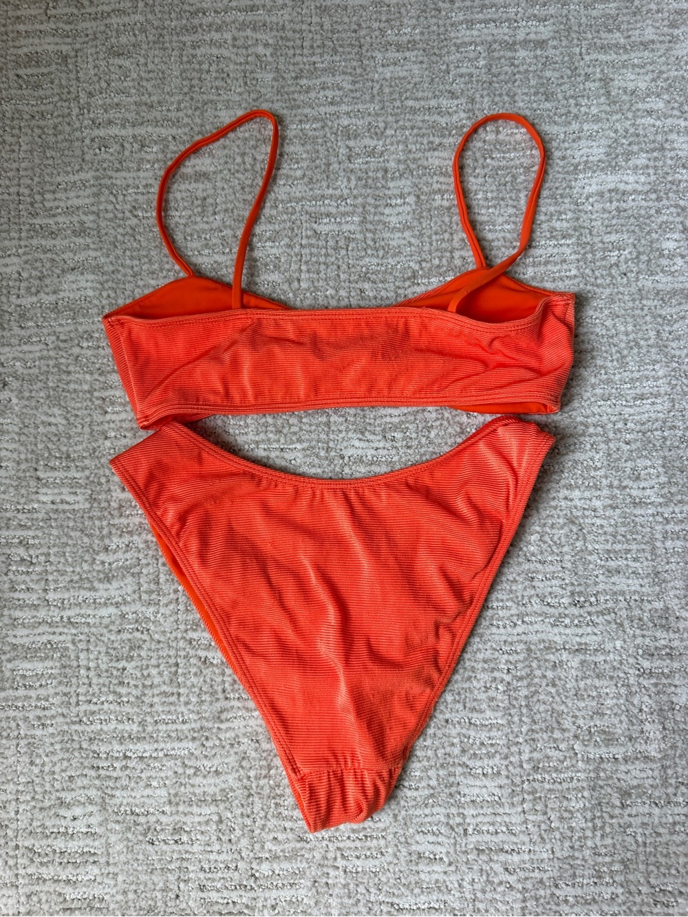 PacSun Bright Orange Ribbed Bikini Set - Picture 2 of 4